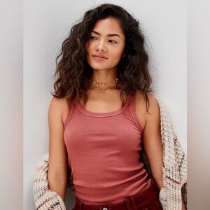 American Eagle Washed Brick Rust Tank Top